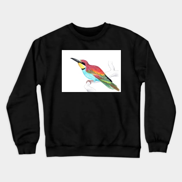 Bee Eater (Merops apiaster) sketch greeting card by Nicole Janes Crewneck Sweatshirt by nicolejanes